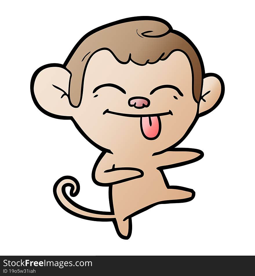 funny cartoon monkey pointing. funny cartoon monkey pointing