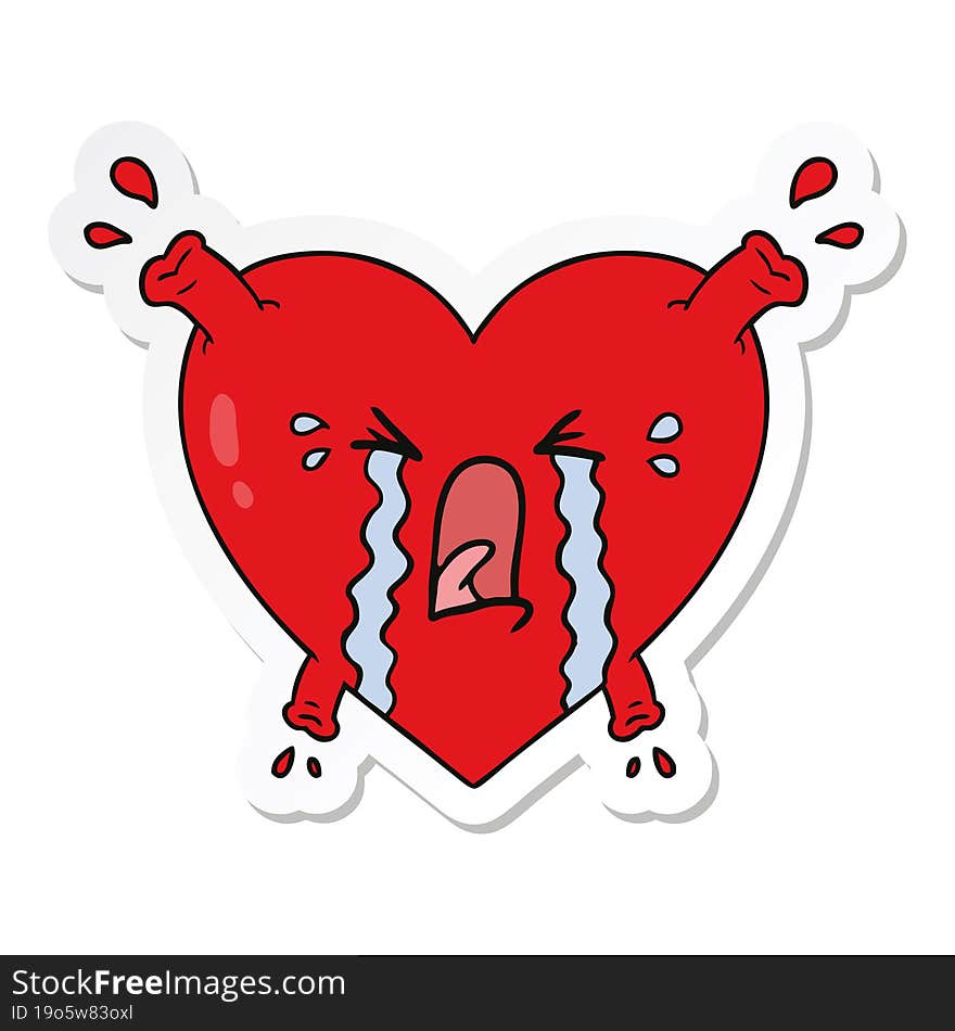 Sticker Of A Cartoon Heart