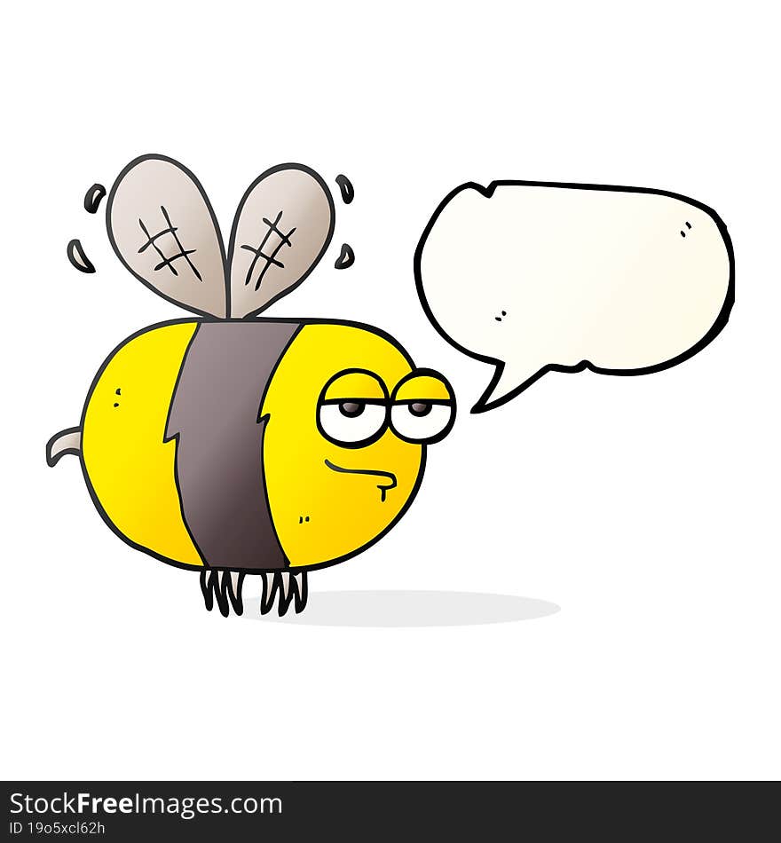 speech bubble cartoon unhappy bee