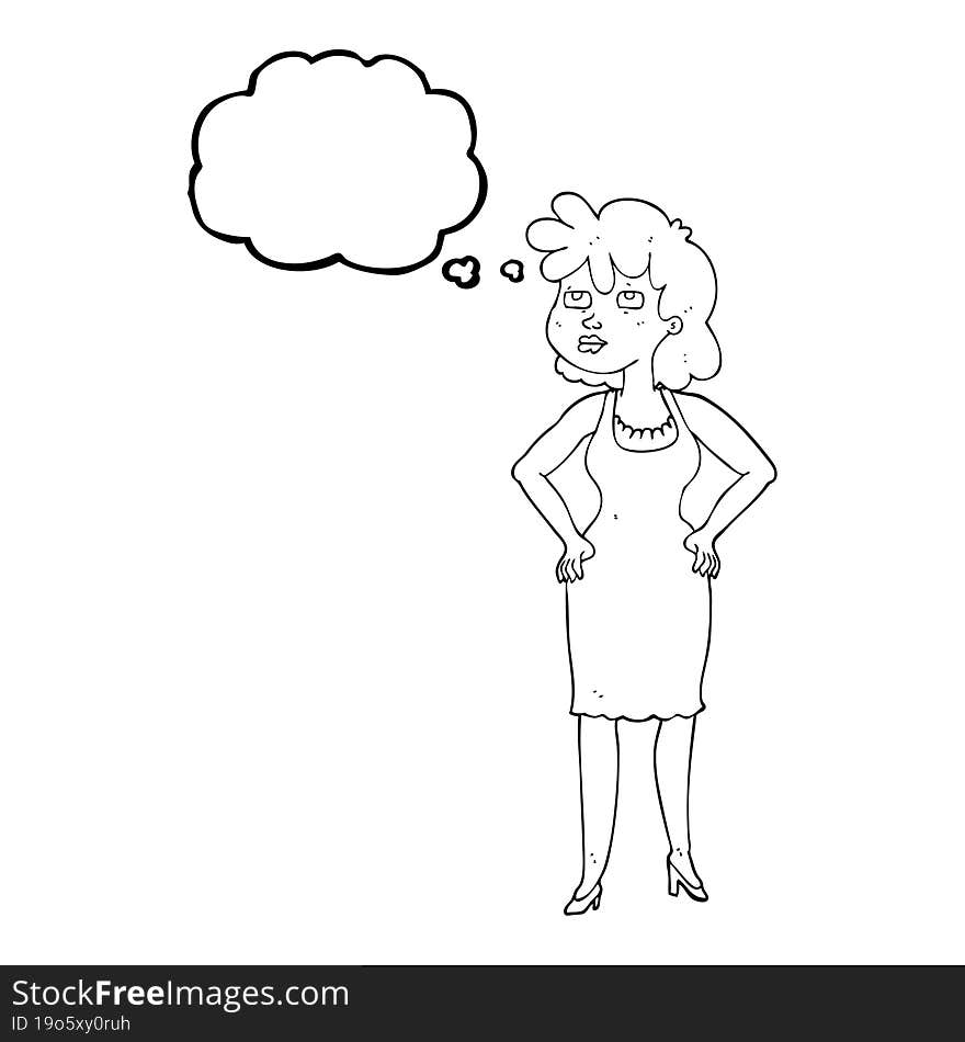 thought bubble cartoon annoyed woman