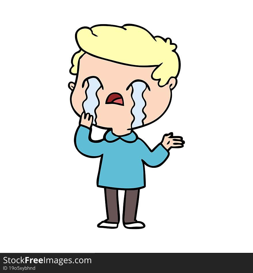 cartoon man crying. cartoon man crying