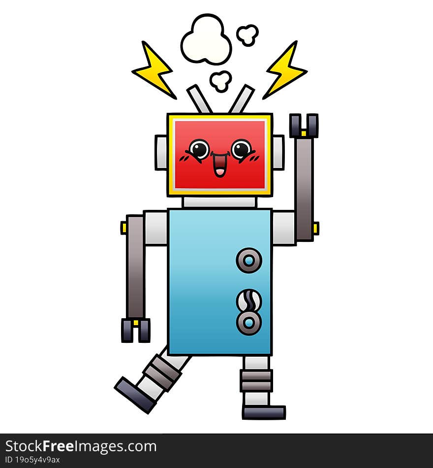 gradient shaded cartoon robot