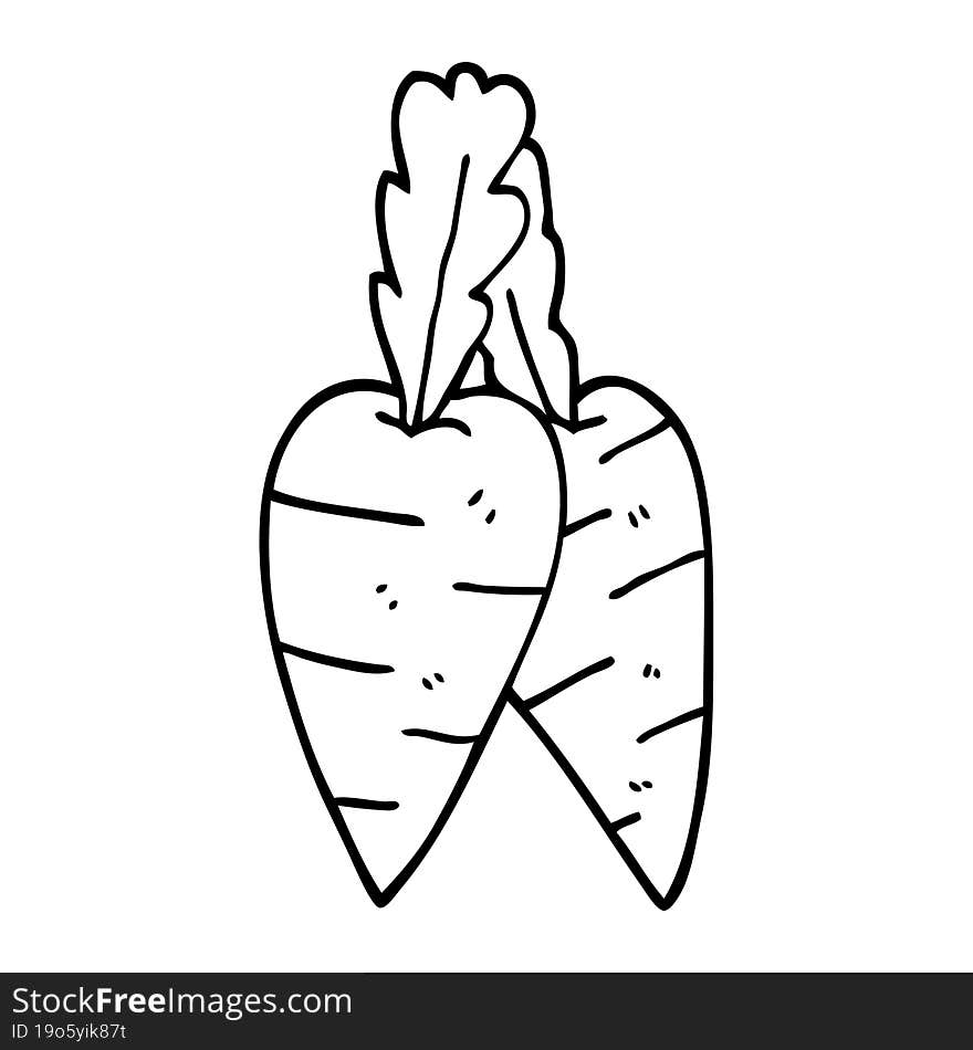 Line Drawing Cartoon Carrots