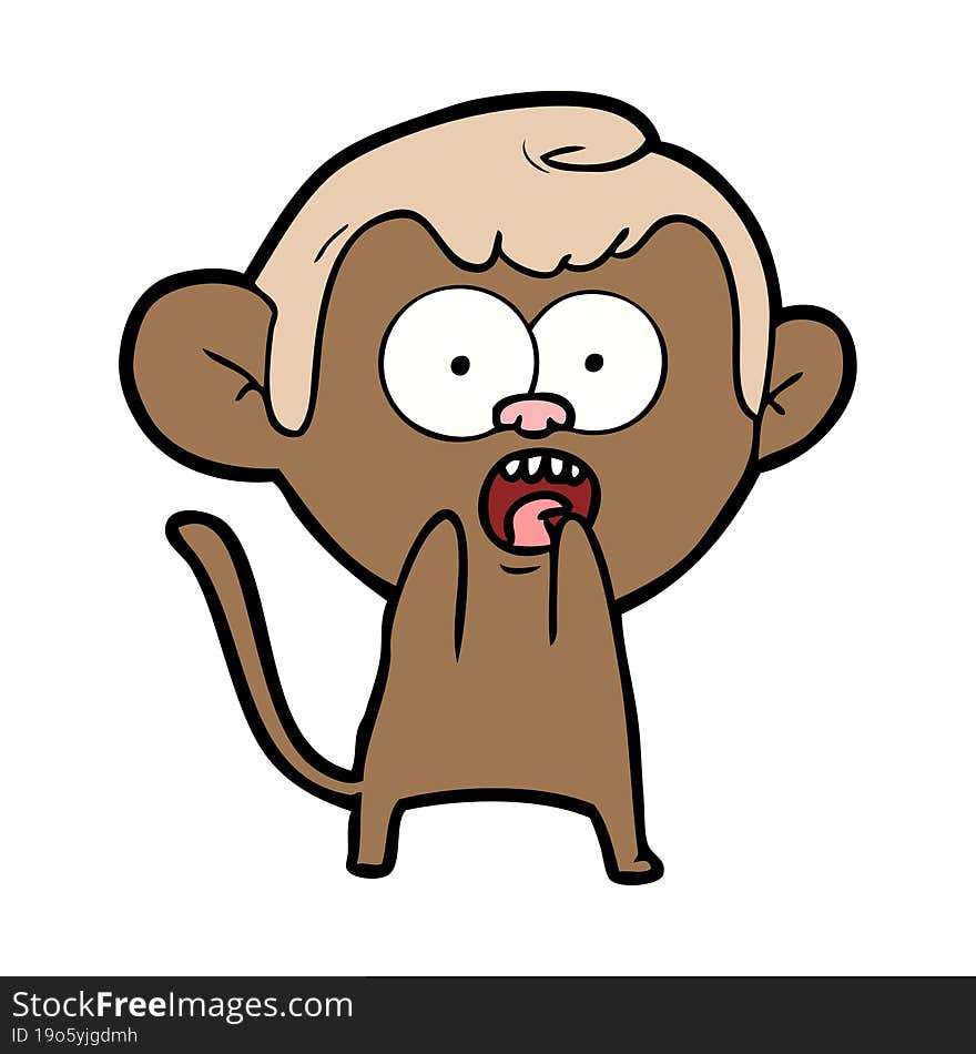 cartoon shocked monkey. cartoon shocked monkey