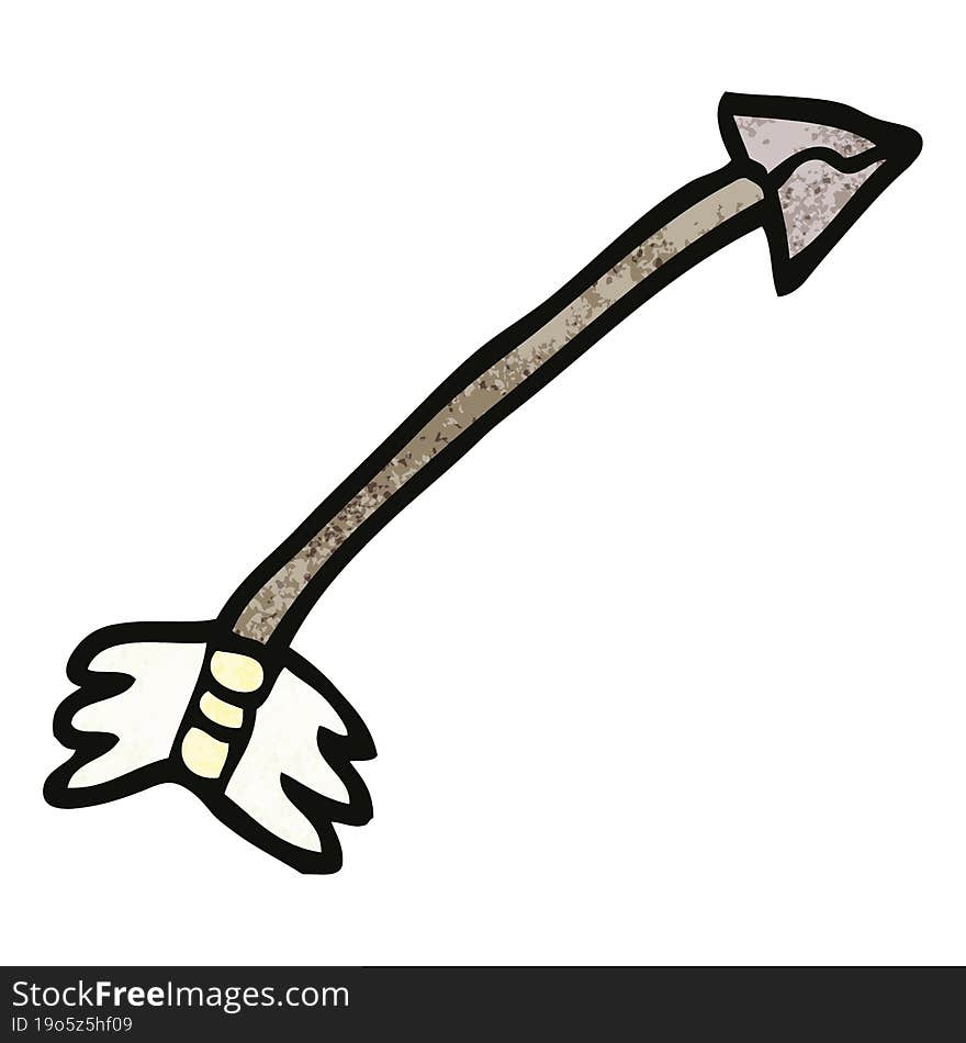 cartoon doodle flying arrow