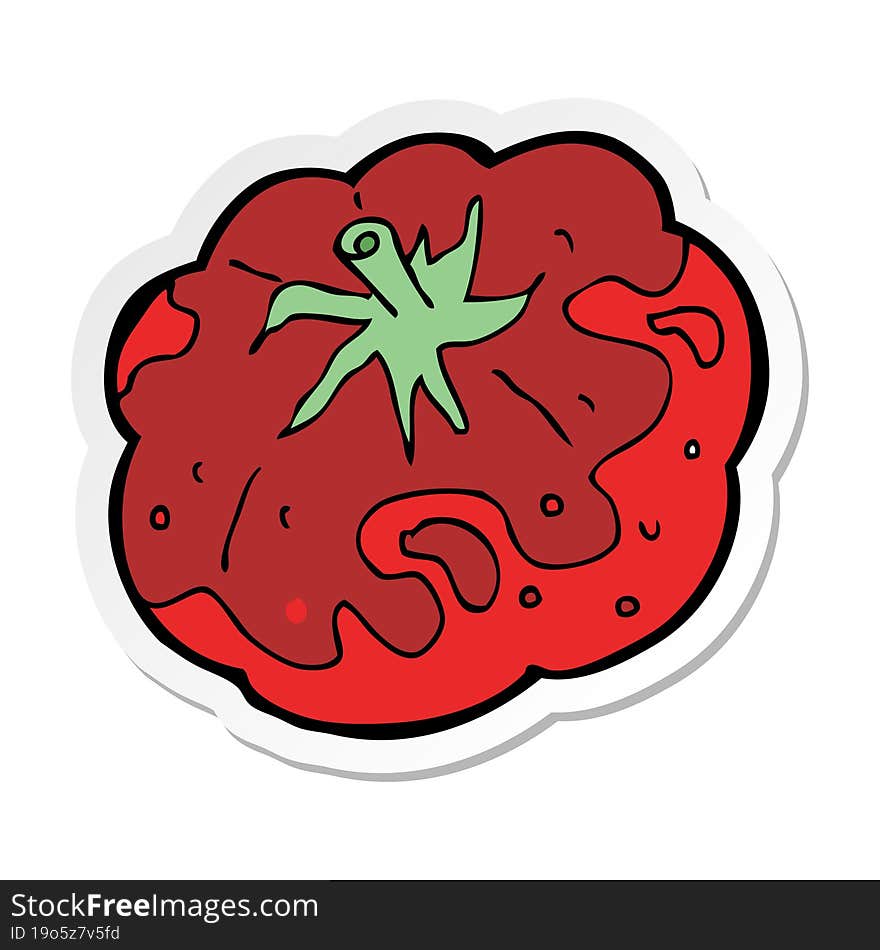 Sticker Of A Cartoon Tomato