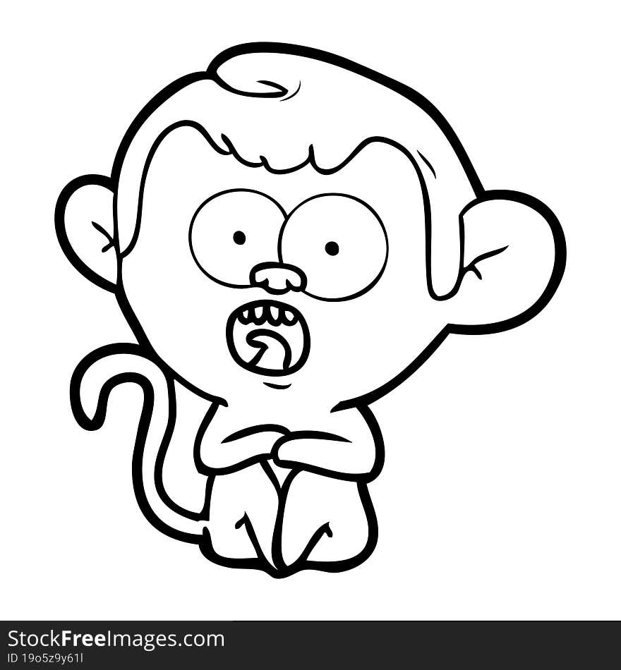 cartoon shocked monkey. cartoon shocked monkey