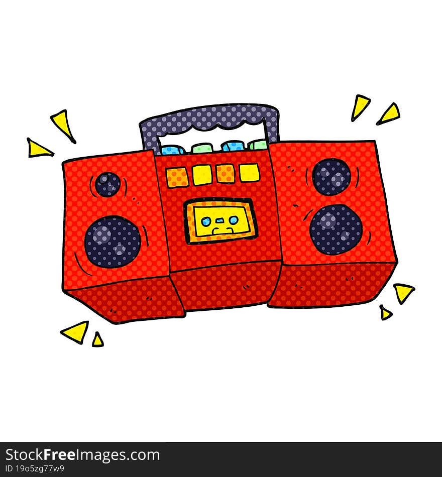 cartoon cassette tape player