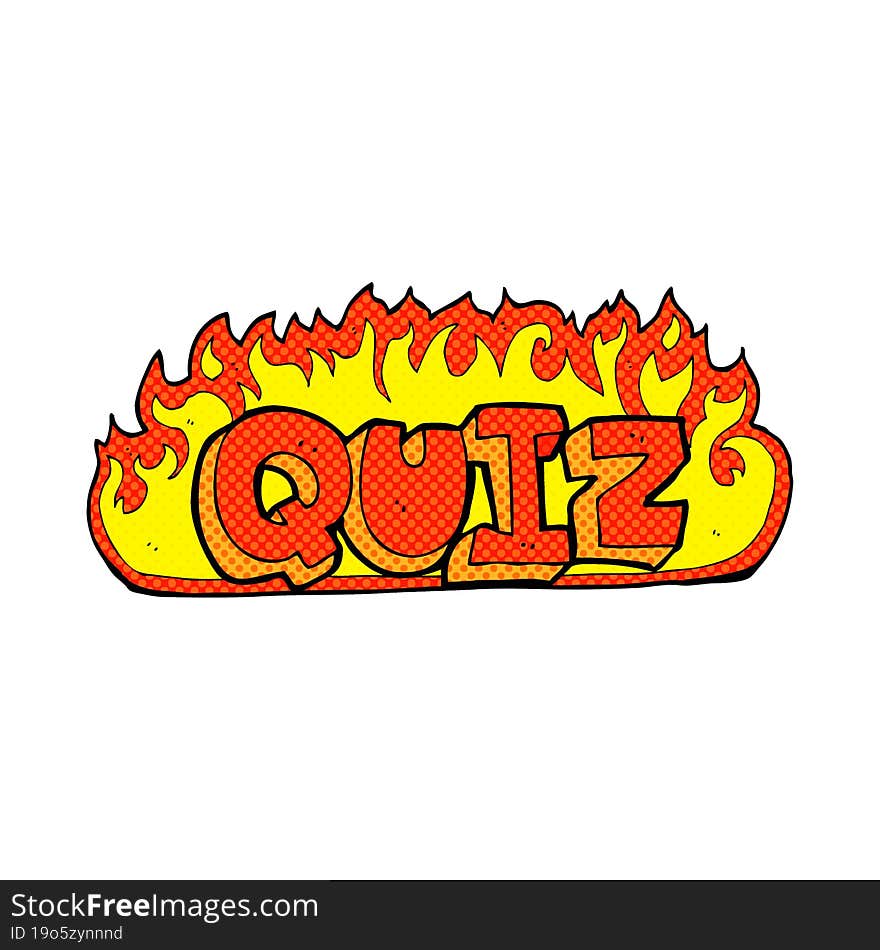 quiz sign cartoon