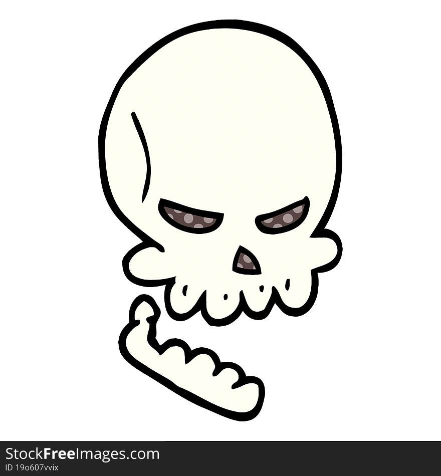 cartoon doodle halloween skull