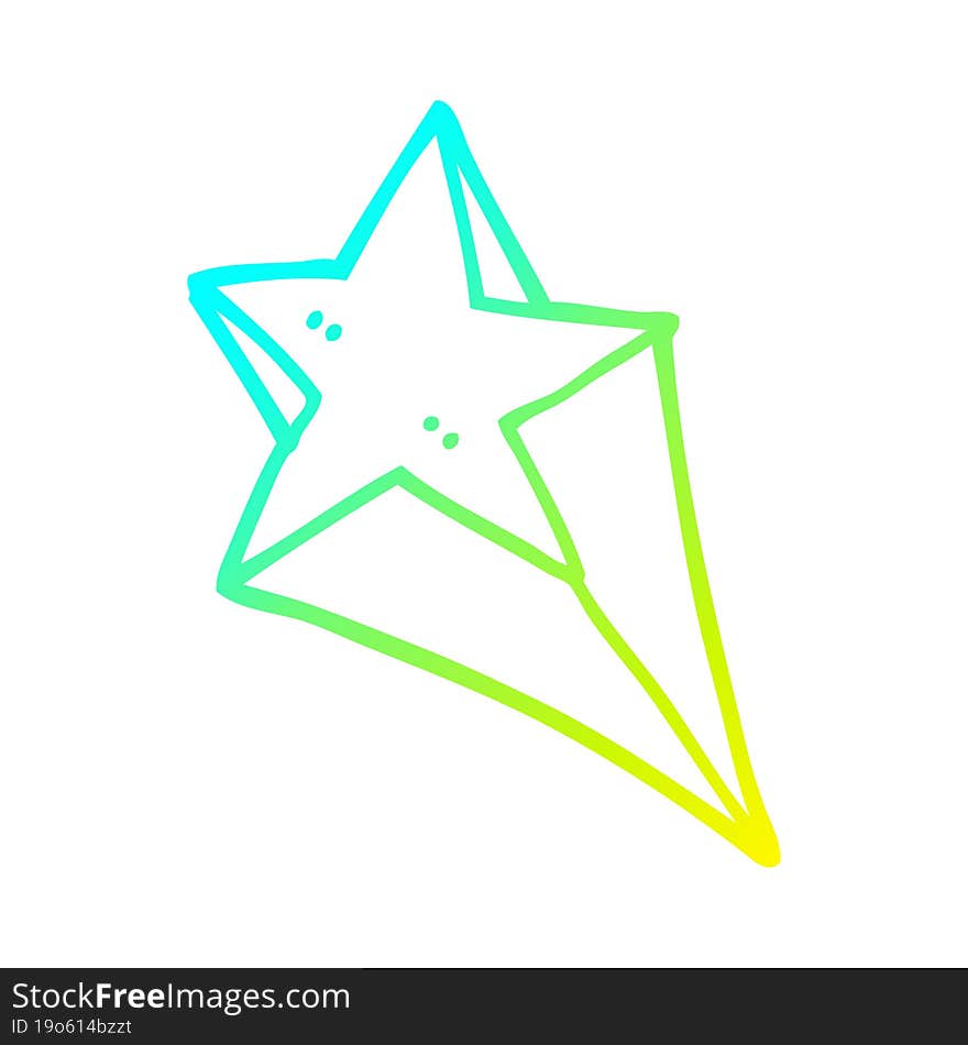 cold gradient line drawing cartoon shooting star