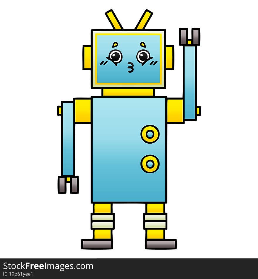 Gradient Shaded Cartoon Robot