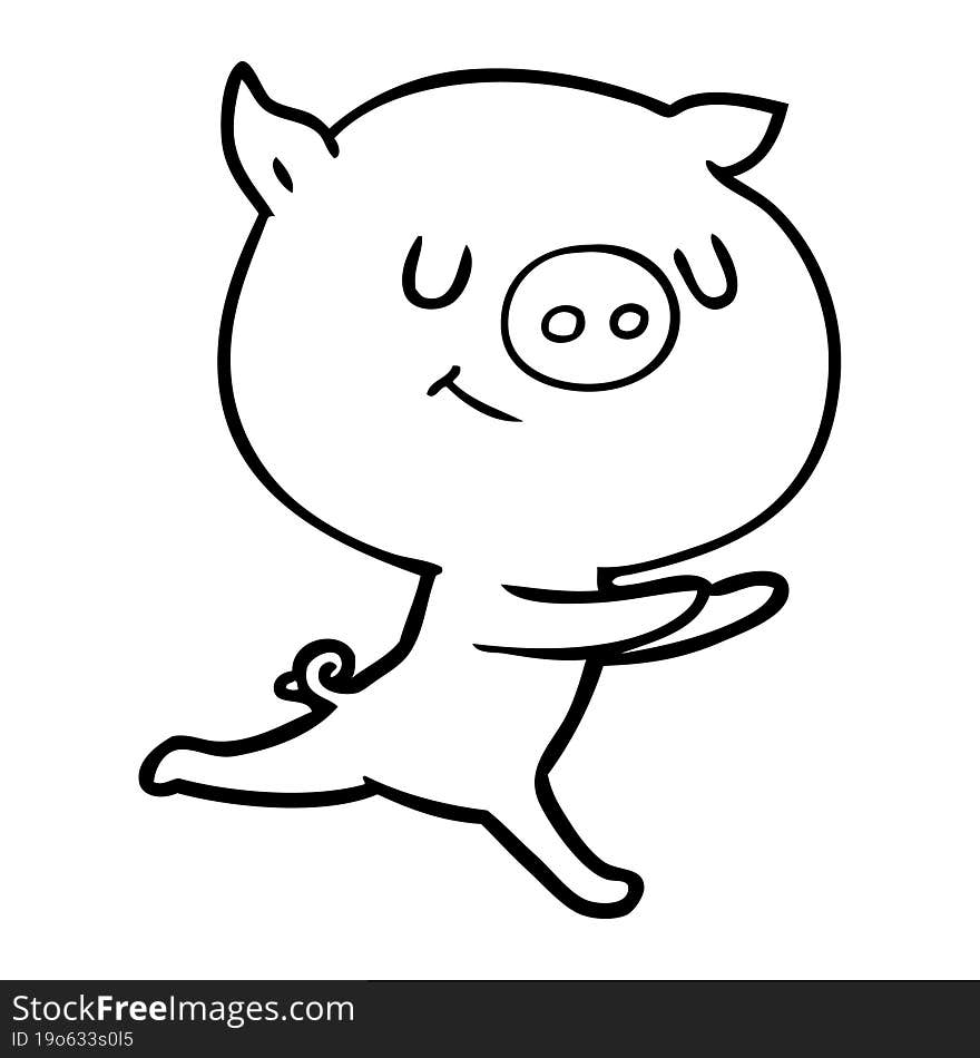 happy cartoon pig. happy cartoon pig