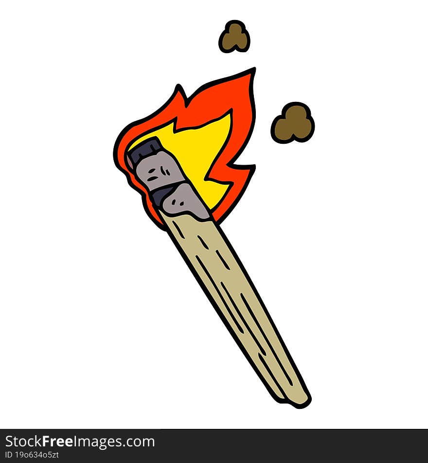 cartoon doodle burning torch brand