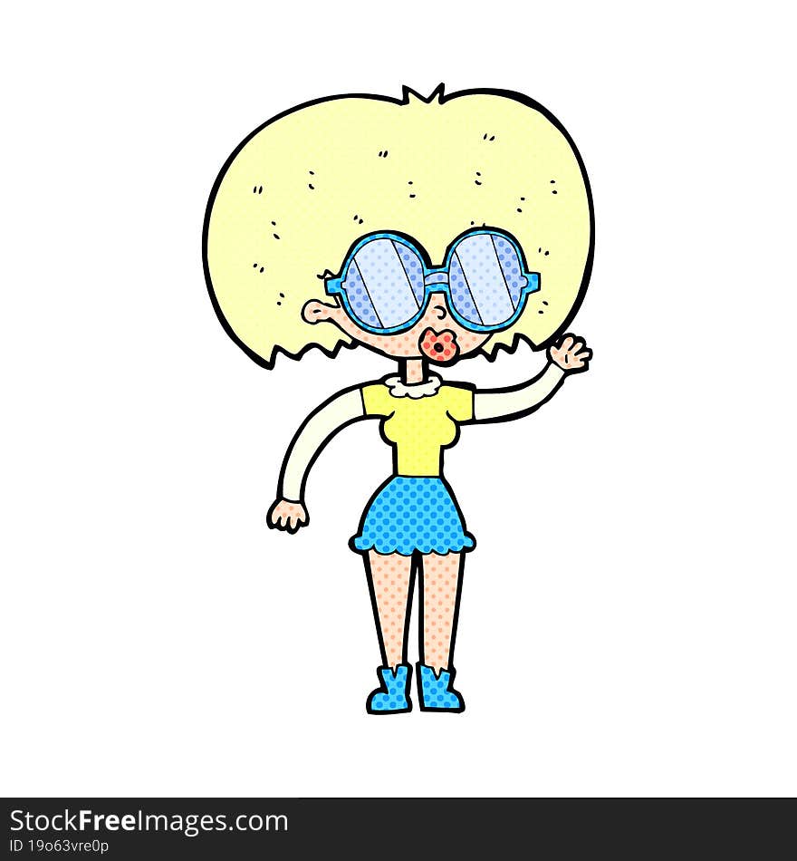 cartoon woman wearing spectacles