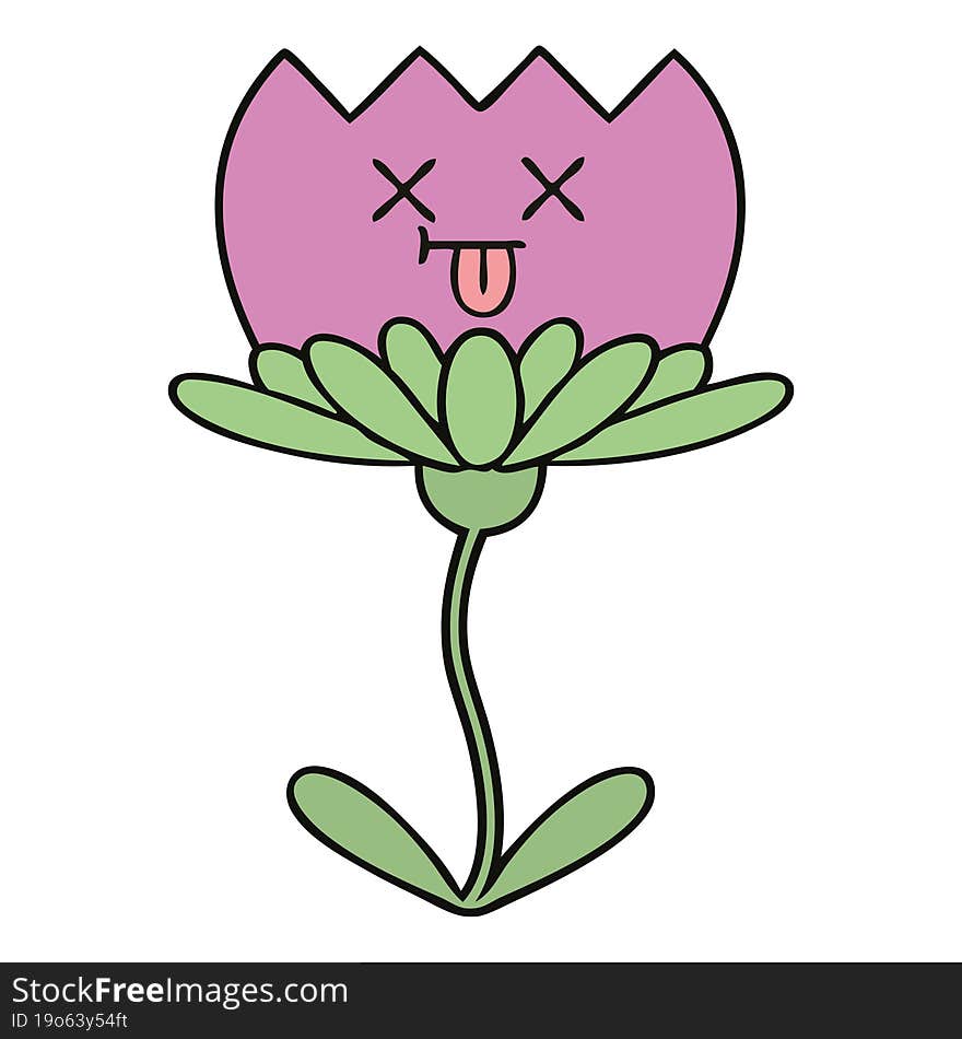 cute cartoon of a flower. cute cartoon of a flower