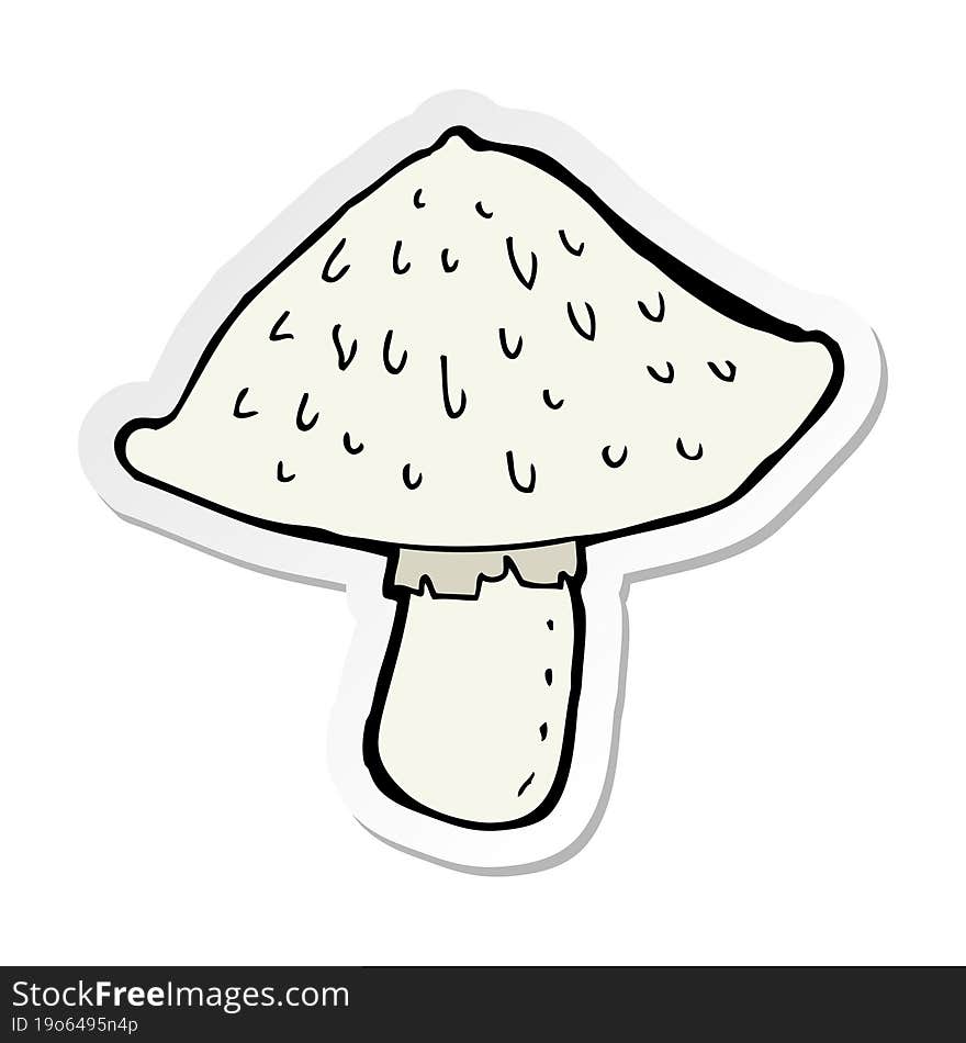 sticker of a cartoon wild mushroom