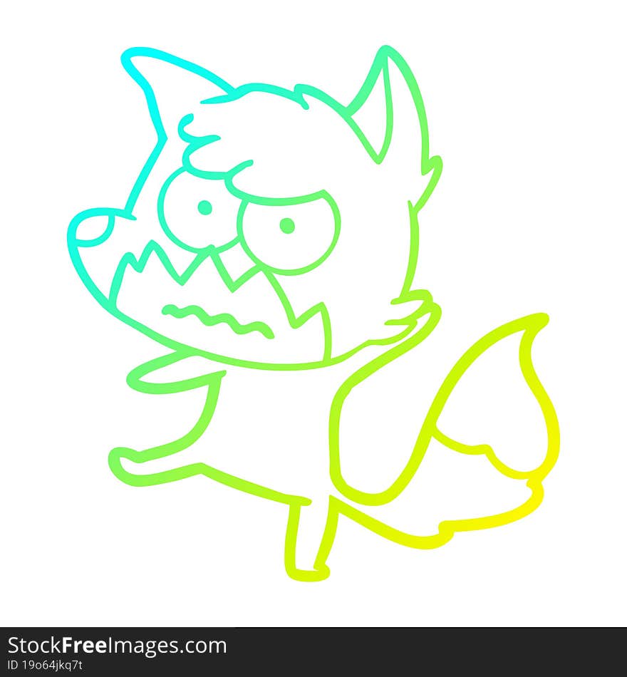 cold gradient line drawing cartoon annoyed fox