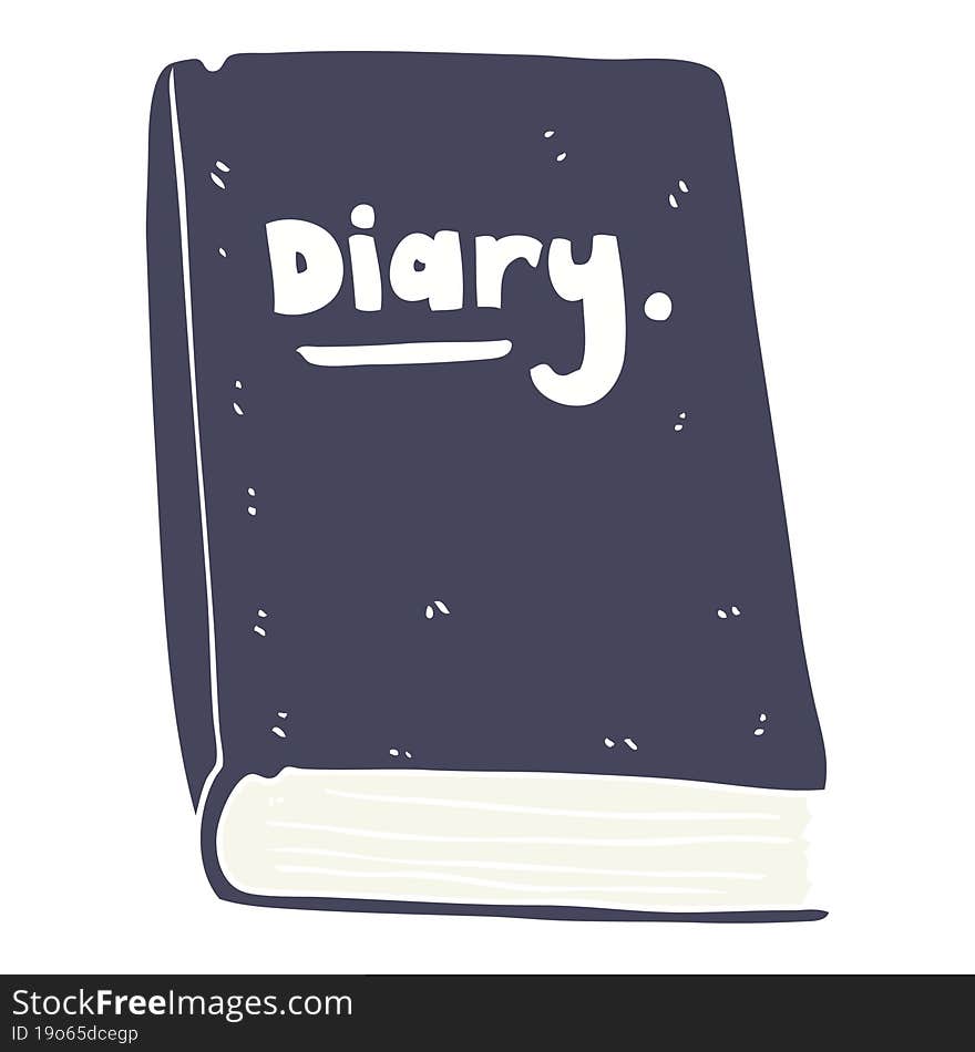 flat color illustration of a cartoon diary