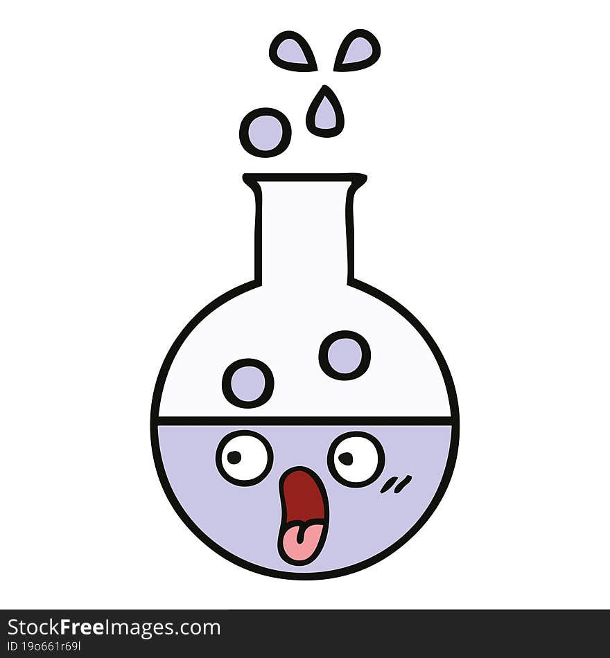 cute cartoon of a test tube. cute cartoon of a test tube