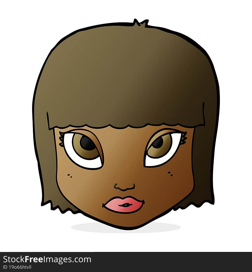 cartoon female face