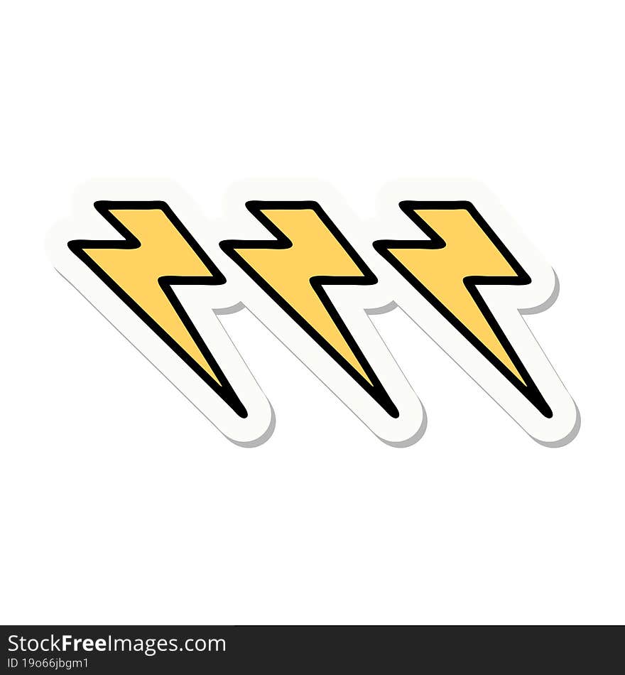 tattoo style sticker of lightning  bolts