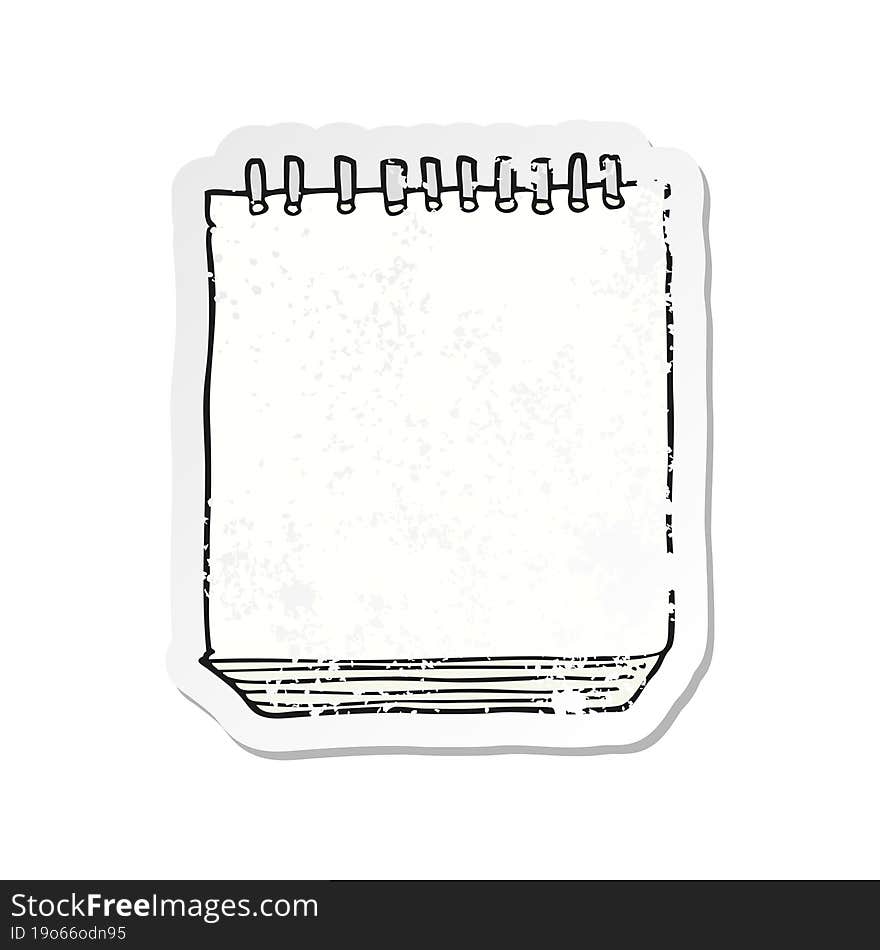 retro distressed sticker of a cartoon notepad