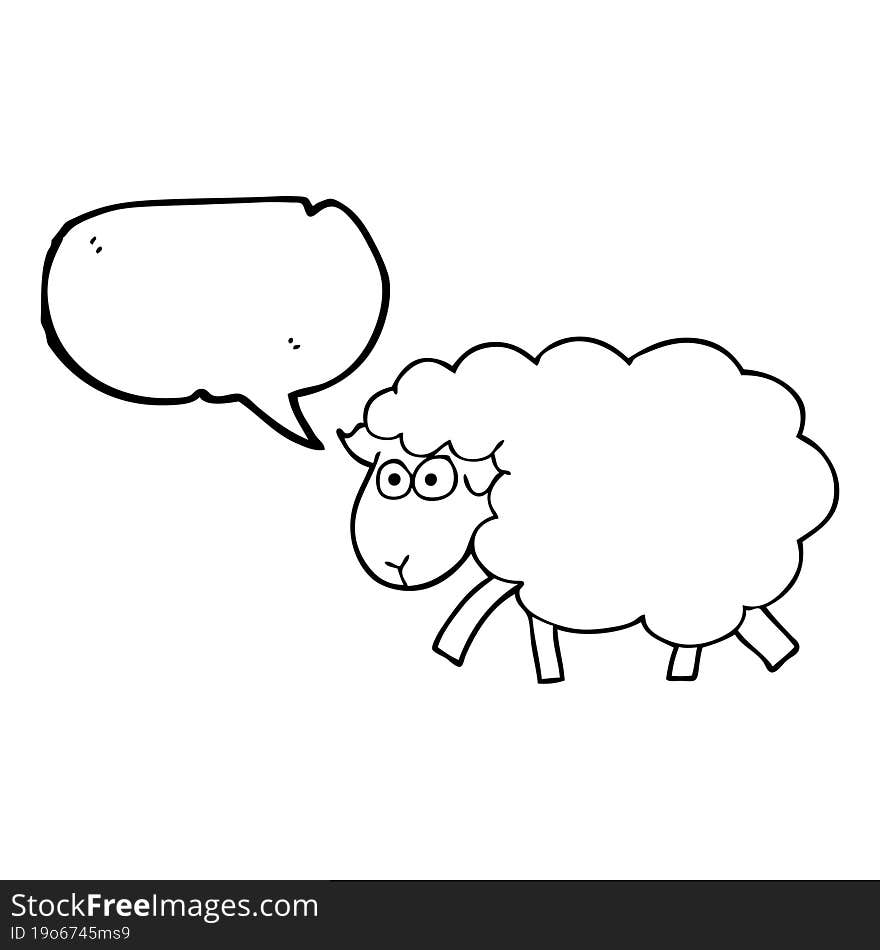 Speech Bubble Cartoon Muddy Sheep