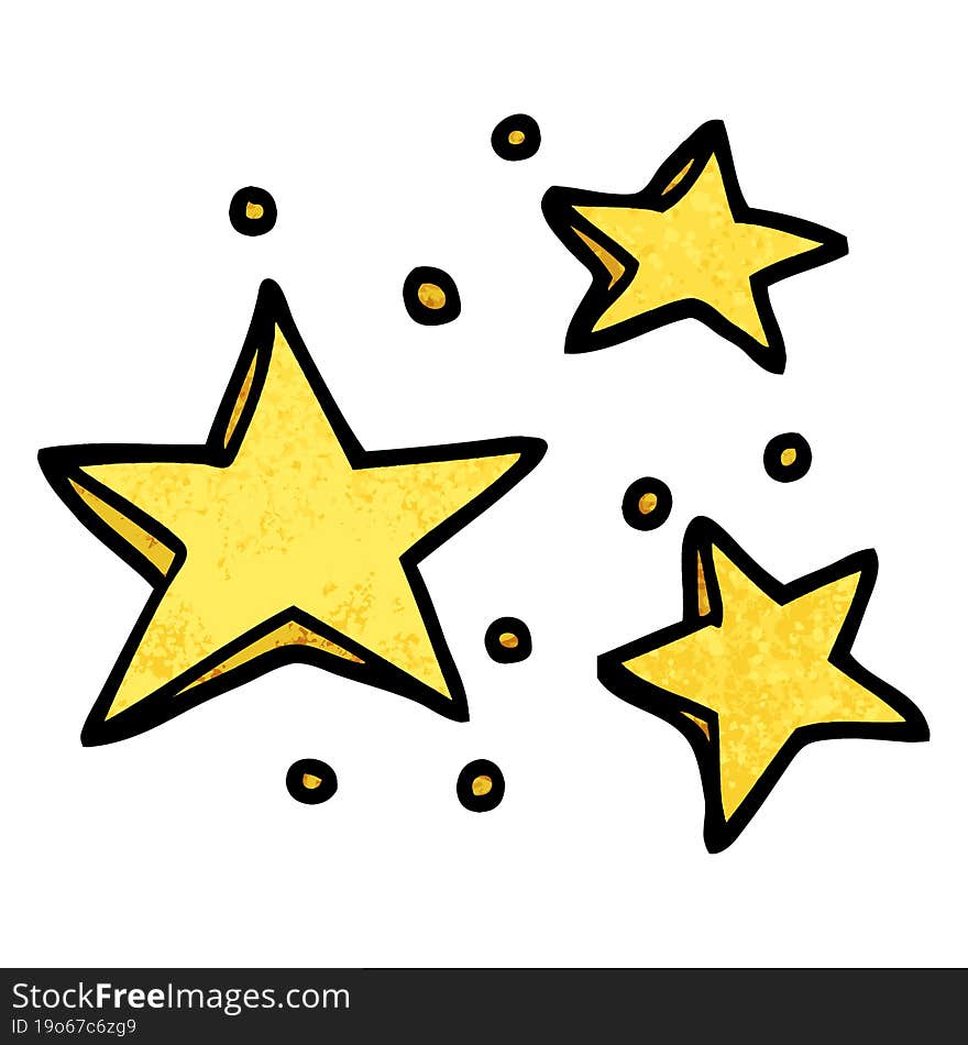 grunge textured illustration cartoon decorative stars