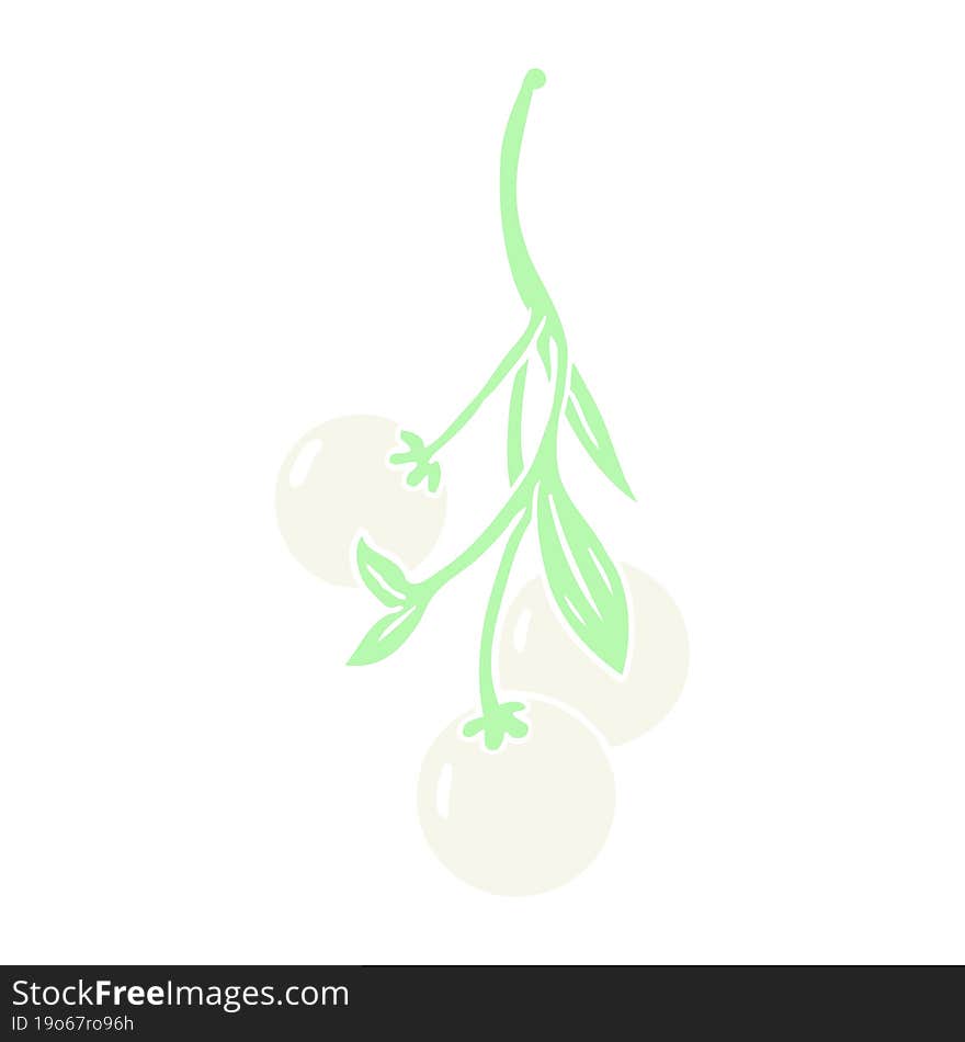 Flat Color Style Cartoon Mistletoe