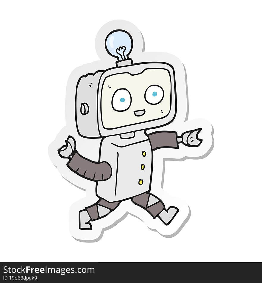 sticker of a cartoon robot