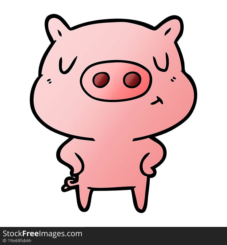 cartoon content pig. cartoon content pig