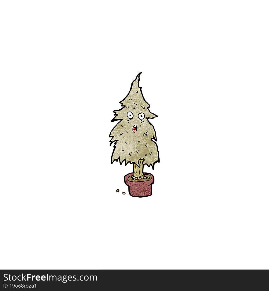 cartoon rotten old chirstmas tree