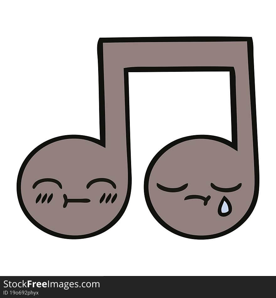 cute cartoon of a musical note. cute cartoon of a musical note