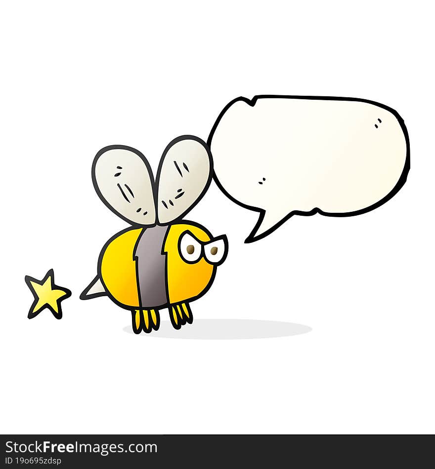 speech bubble cartoon angry bee