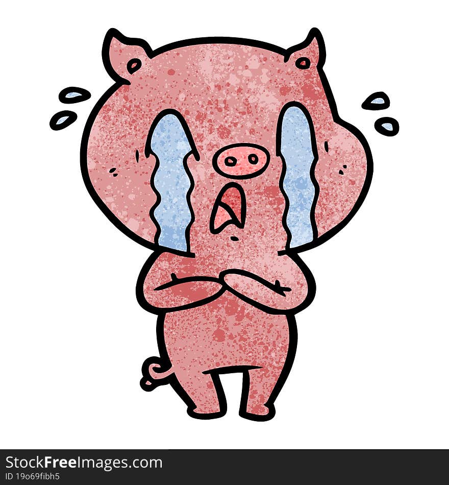 crying pig cartoon. crying pig cartoon