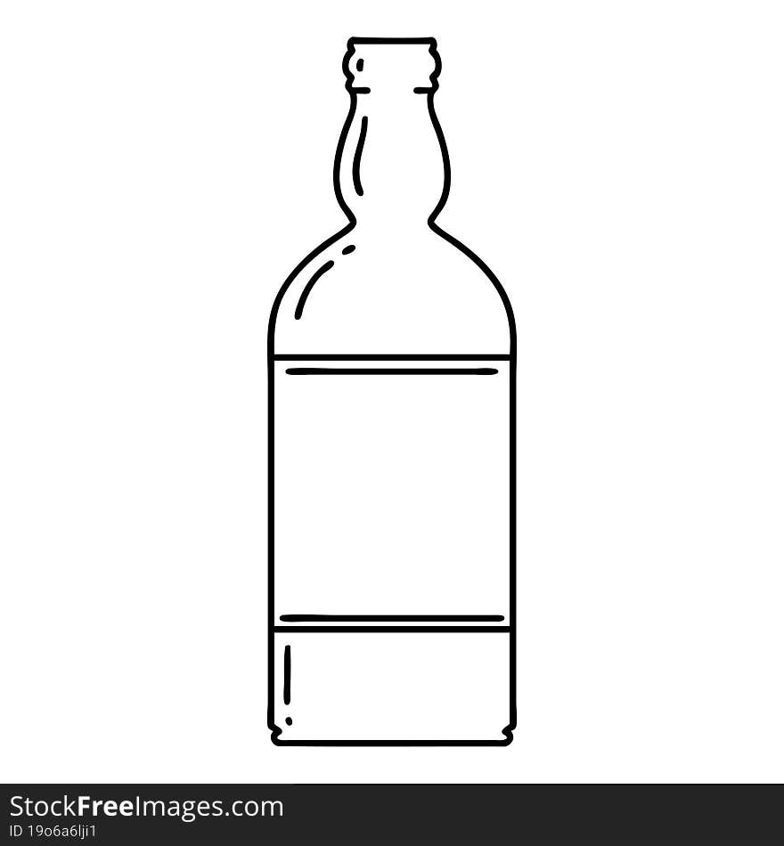 Black Line Tattoo Of A Bottle