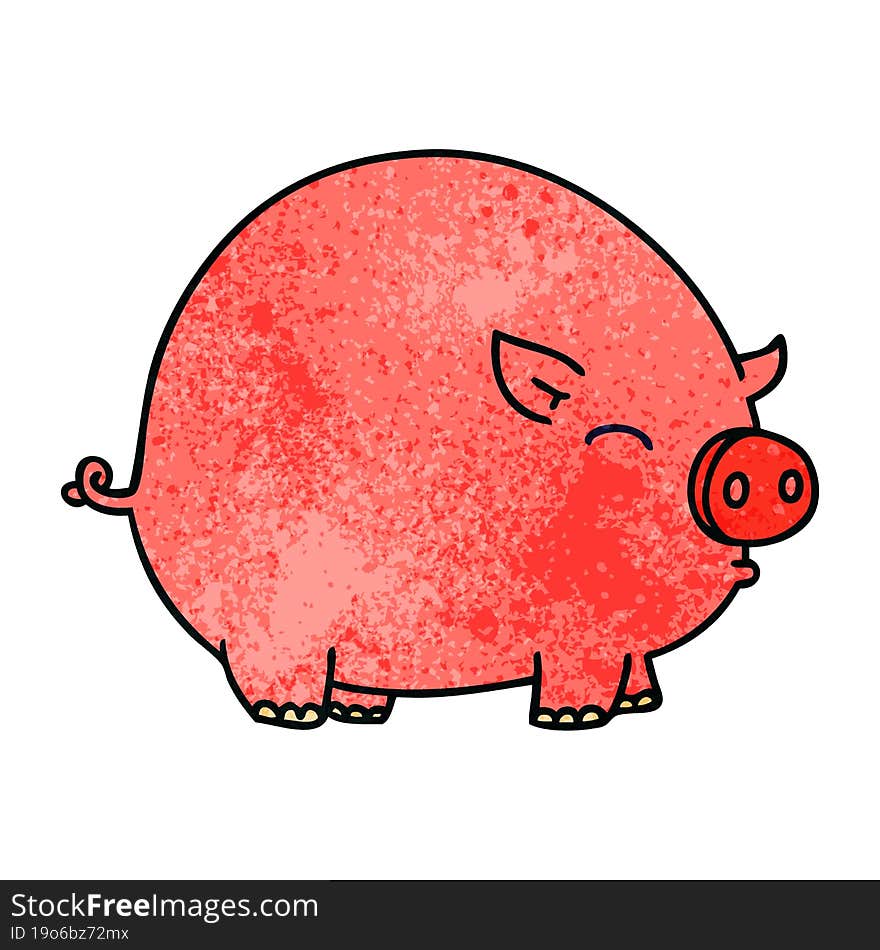 hand drawn quirky cartoon pig. hand drawn quirky cartoon pig