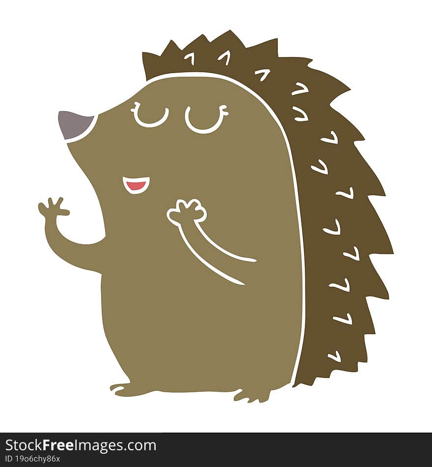 flat color style cartoon hedgehog