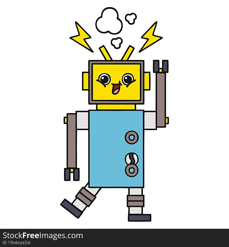 cute cartoon of a robot. cute cartoon of a robot