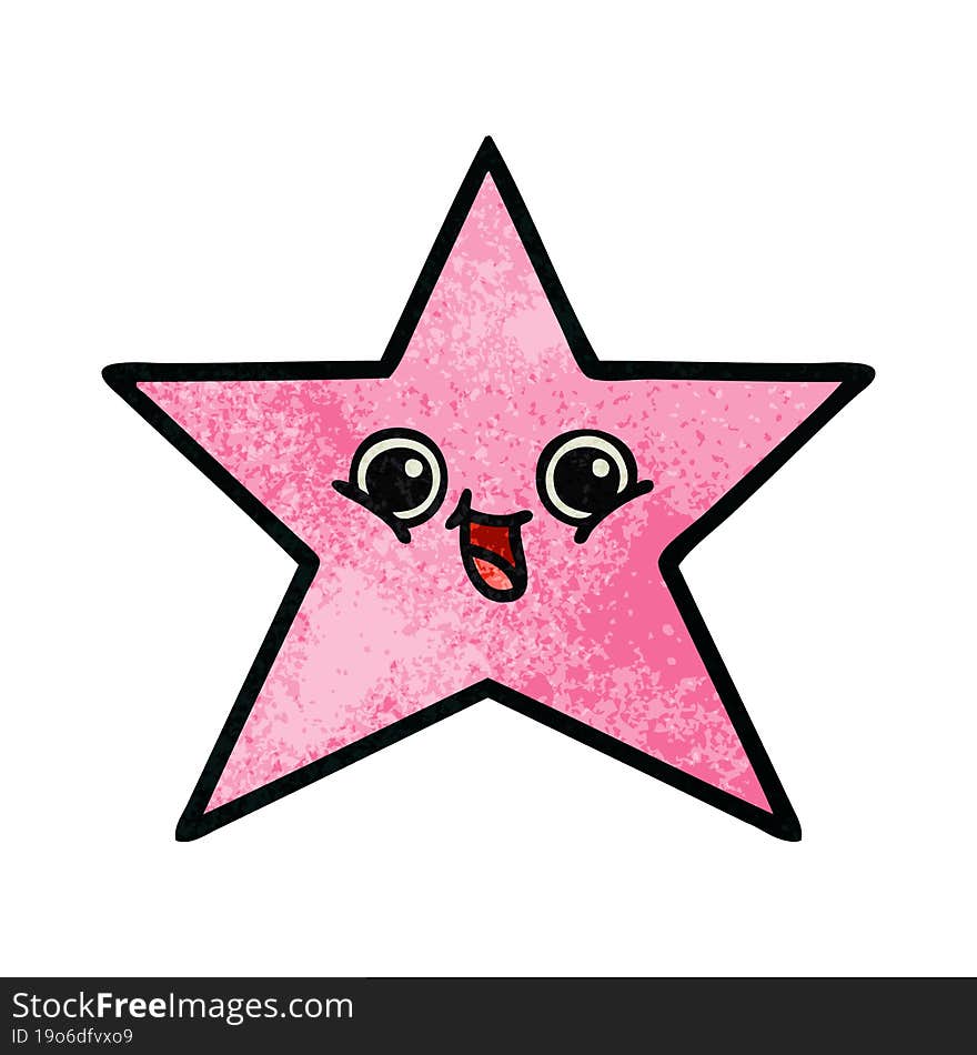 retro grunge texture cartoon star fish