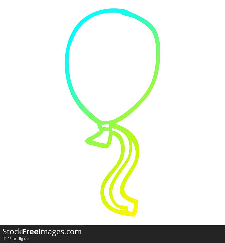 cold gradient line drawing cartoon red balloon