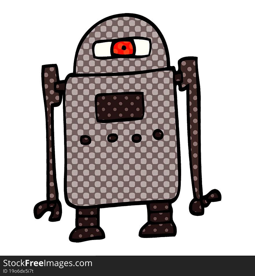 cartoon doodle robot