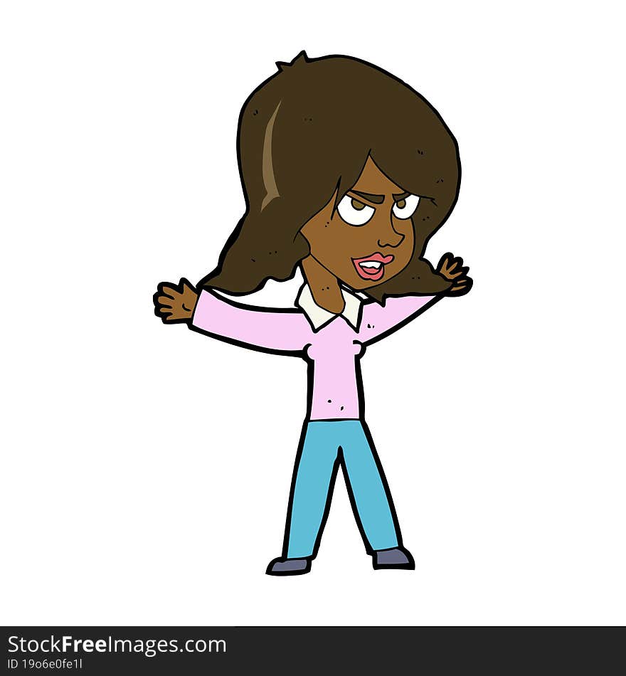 Cartoon Woman Gesturing