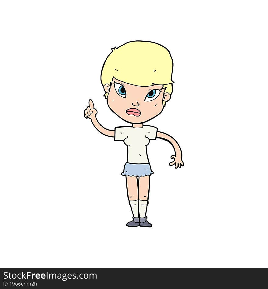 cartoon woman with idea