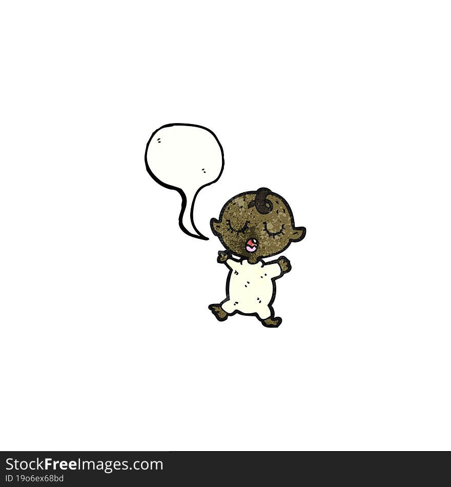 cartoon baby with speech bubble