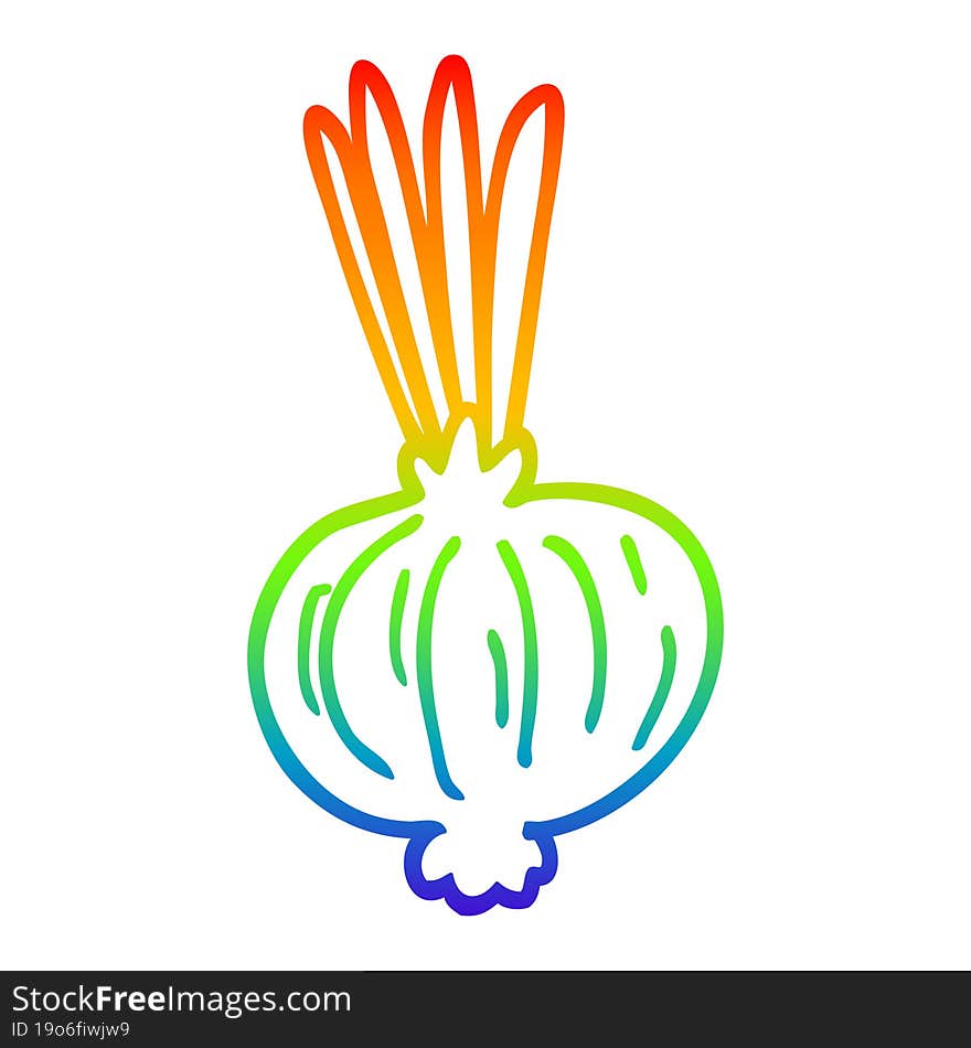 rainbow gradient line drawing cartoon onion