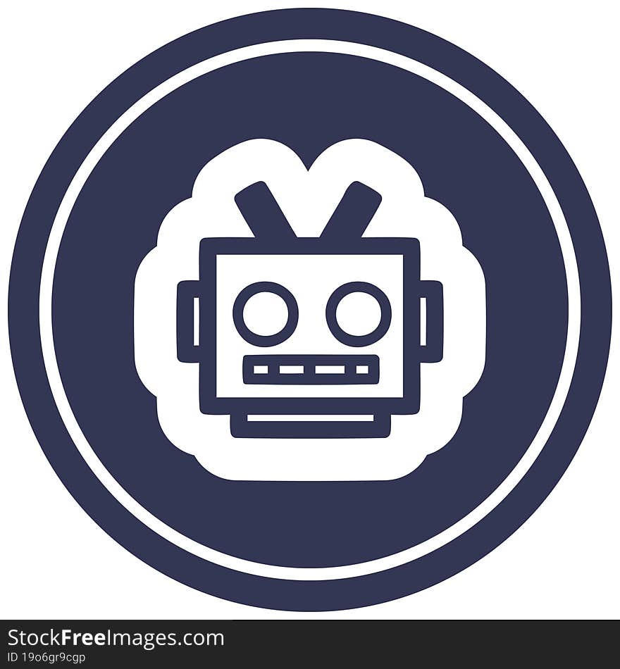 robot head circular icon