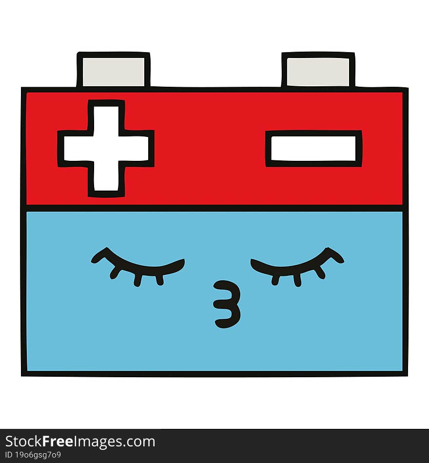 cute cartoon of a car battery. cute cartoon of a car battery