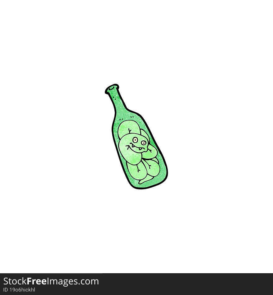 cartoon snake in bottle